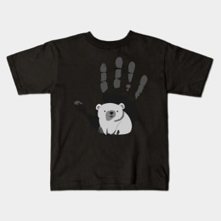 Bear Hand Dark Gray Kids T-Shirt